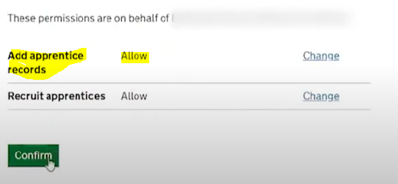 Confirm permissions