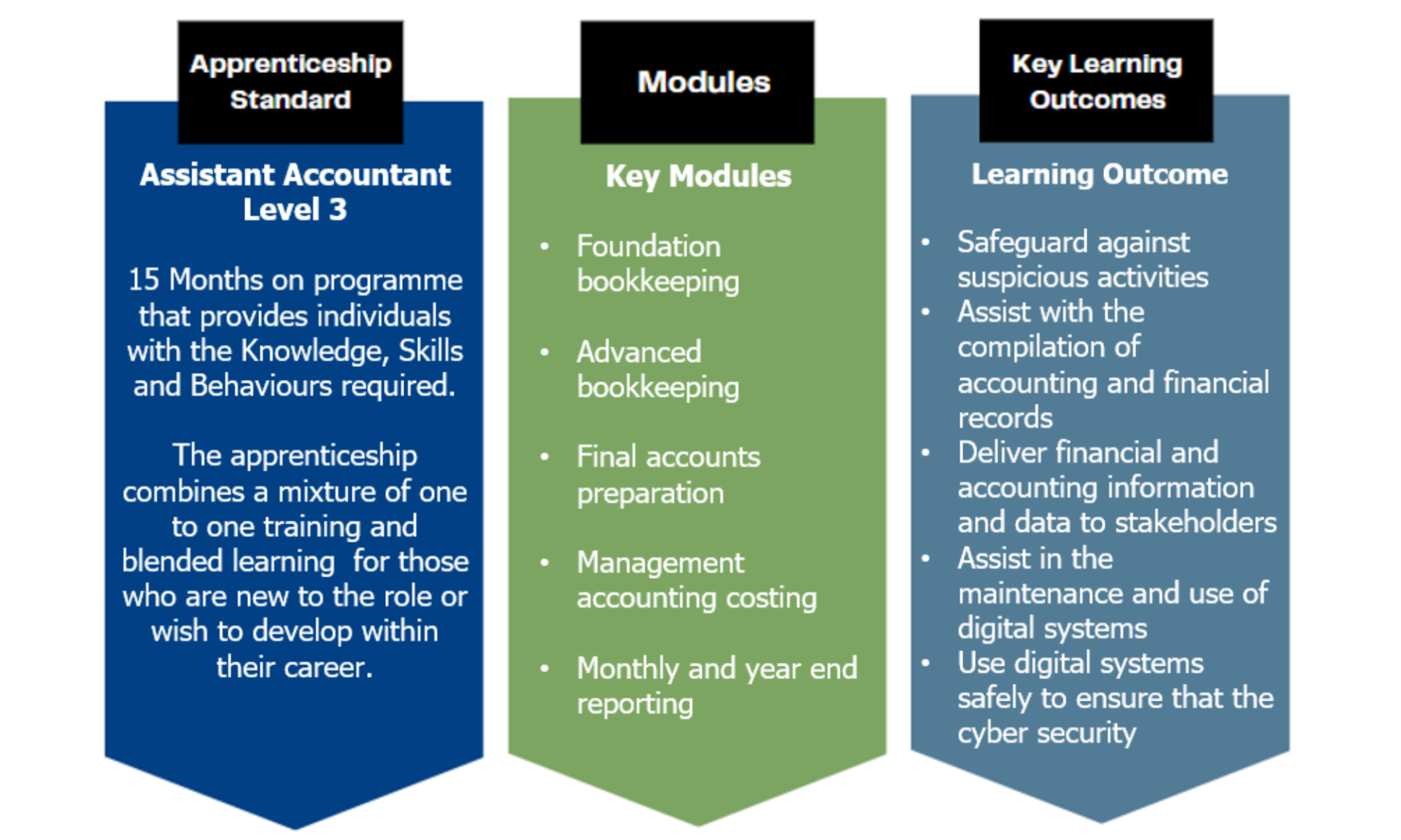 The apprenticeship standard, modules and key learning outcomes for Assistant Apprentices