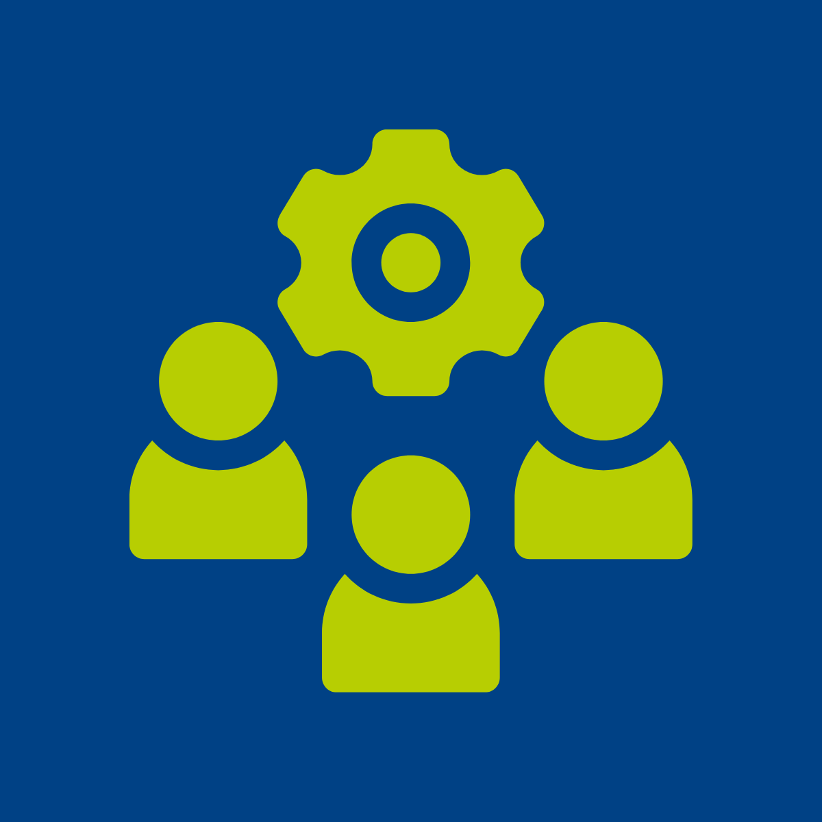 Minimalistic people and a cog